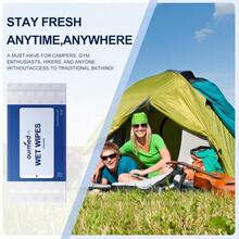 Extra Large 8 X 10 Thick Aloe Shower Wipes For Adults - Rinse-Free Body Cleansing Wipes Ideal For Elderly Care Camping Hiking Gym And Travel Use No Rinse Needed Unscented 24 Count - 無香型 - 查看 6