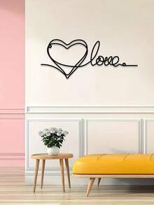 1 Biển treo tường bằng kim loại màu đen thời trang hình chữ "Love", trang trí nghệ thuật đường nét tối giản với đường cắt hình trái tim, thích hợp cho gia đình, văn phòng hoặc đám cưới - Món quà lãng mạn cho các cặp đôi và người yêu nghệ thuật, trang trí nhà cửa, biển trang trí - Nhiều màu - Xem 9