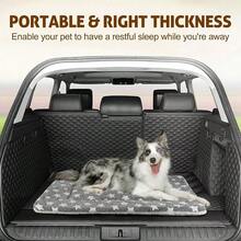 1pc Breathable & Washable Thickened Pet Bed Mat, Gray Star Pattern, Suitable For All Seasons, Fit For Medium-Small Cats & Dogs. Lucky Sleep Mat, Machine Washable, Portable Pet Sleeping Pad. - Multicolor - View 6