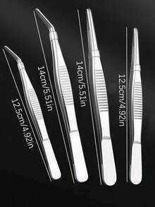 4pcs Personalized Tweezers, Custom Name/Text/Logo Stainless Steel Tweezers, Suitable For Eyebrow Grooming; Professional Stainless Steel Tweezers, Specifically For Eyebrow Grooming, Suitable For Facial Hair, Debris, And Ingrown Hair Removal. Eyebrow Tools, Hair Removal Tools, Facial Hair Removal, Hair Trimmers, Hair Clippers, Hairdressing Supplies, Hairdressing Services, Bags, Storage Boxes, Storage Devices, Hair Accessories. - Silver - View 3
