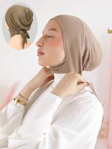 1 件/2 件女式氨纶颈部保暖头带，高弹性围巾帽，时尚纯色无檐小便帽，适合日常佩戴 - 彩色 - 查看 11