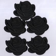 5 piezas de parches bordados con flores de rosa, parches decorativos de aplicación para chaquetas, jeans, camisetas, bolsos - Multicolor - Ver 11