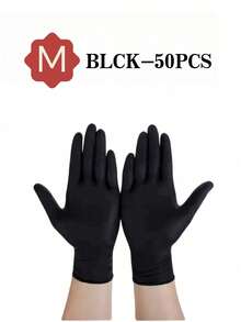 2/20/50/100pcs, Disposable Nitrile Gloves,Durable Household Cleaning Gloves, Waterproof Gloves Suitable For Kitchens Cleaning, Tattoo, Hair Dyeing, Pet, Beauty Salons, Cleaning Supplies, Household Gadgets(No Box) - Black - View 12