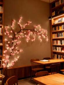 1pc Cherry Blossom Branch USB Power Supply Light,LED Dress Up String Lights, Push Button Control 8 Modes, Realistic Artificial Flowers, Suitable For Spring/Summer Indoor/Outdoor Decorations, Weddings, Valentine's Day - Warm White - View 9
