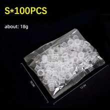 100/1000pcs Tattoo Pigment Cups, Transparent Micro-Needle Glue Caps For Lip/Eyebrow Semi-Permanent Makeup, Bleaching Supplies - Clear - View 10