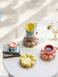 1 Peça Xícara de Café/Chá em Formato de Nuvem para Casa de Bonecas, Adequada para Acessórios de Casa de Bonecas 1:6 e 1:12, Brinquedos de Comida em Miniatura, Adereços de Fotografia, Conjunto de Xícaras Elegantes para Casa de Bonecas (Opções de Tamanho P/M/G), Cria uma Atmosfera Aconchegante! - Multicolorido - Visão 2