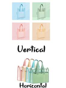 Personalized Transparent Tote Bag, Thick Clear PVC Handbag, PVC Beach Bag - Large Student Storage Bag, PVC Cosmetic Organizer Bag, Stadium Event Transparent Bag, Student & Office Supplies, Back To School File Folder - Multicolor - View 8