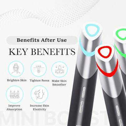 JMMO Máy mát-xa mặt vi dòng điện 4 trong 1, máy tăng tốc làm sáng da chuyên nghiệp - liệu pháp ánh sáng LED 3 màu, rung EMS, que trẻ hóa da, dụng cụ chăm sóc da tại nhà dành cho nữ, tăng cường khả năng hấp thụ cho làn da mịn màng, sáng hơn, đàn hồi hơn và rạng rỡ hơn. Sản phẩm chăm sóc da cao cấp Hàn Quốc, thiết bị làm đẹp tại nhà sạc USB, phù hợp cho mặt, cổ, vùng mắt, mọi loại da.