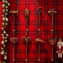 7-Piece Animal-Themed Copper-Style Coat Hooks: Intricate Sculpted Details (Dog, Cicada, Snake & More) – Durable Metal Build, Decorative Wall Storage For Coats, Bags, Bedroom, Bathroom, Home Organization - 衣鉤古紅 - 查看 7