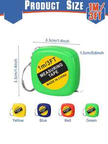 1m Mini Righello retrattile, Nastro da sarto, per cucito, taglio, tessuti, maglia, artigianato, doppia scala, metro a nastro con portachiavi, righello portatile, strumento di misurazione