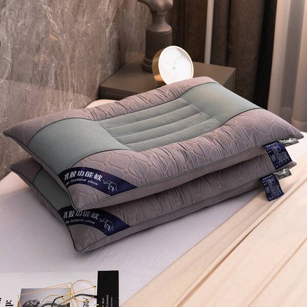 Almohada de soporte de cuello de látex - Estable en forma, no deformable, para un sueño reparador, ideal para adultos