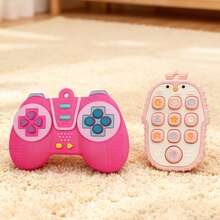 2pcs Silicone Cartoon Game Controller & Penguin TV Remote Teether Toys, Silicone Educational Chew Toys, Entertaining Teething Toys For Babies 6-24 Months, Perfect Sensory Chewing Toys, Great Gift For Babies, Suitable For Indoor And Outdoor - Multicolor - View 3