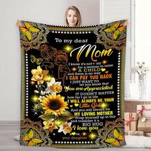 Give Me The Most Beautiful Gift For My Mom - A Blanket, With A Retro And Warm Style,Super Soft Flannel Printed  Blanket,As Birthday Gifts, Family, Wedding, Souvenir Blankets, Polyester Blankets Suitable For All Seasons, Washable, Machine Washable, Lightweight, Breathable, Comfortable, Warm, Unique, 280gsm For Him, Her Personalized Ideal Gifts For Her, Perfect Nap, Camping, Travel, Home, Daily Life, Office Decoration, Birthday, Anniversary, Valentine's Day, Thanksgiving, Christmas, Halloween, Mother's Day, Wedding, New Year Gifts ,Sofa,Bed,Car,Bedroom,Living Room,Office,  Outdoor Camping, Beach,Wall Decoration - 多色15 - 查看 1