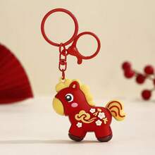 1个可爱3D小马毛绒钥匙扣，多功能包包挂饰 - 彩色 - 查看 6