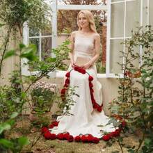 Crochet Flower Bouquet Knitted Throw Blanket Roses Handmade Ultra Soft For Mother Day Wedding Gift Home Dr,34070050 - Redwood - View 6