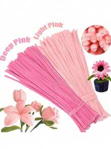 100件套绒球手工套装 - 粉色和绿色绒球毛线，散装绒球，附带分步视频教程，绿色花艺铁丝，花艺胶带，花蕊，花束制作材料，创意礼品和派对装饰。柔软的绒球毛线，适合DIY项目和装饰，是节日派对、毕业典礼和庆祝活动的理想之选。 - 彩色 - 查看 8