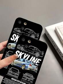 Funda mate con ilustración de coche Skyline GTR, compatible con fundas de , OPPO, Vivo, Redmi, ,  y Honor, así como con  17,  16 Pro Max,  15 Pro Max,  13 y  12. Fabricada en TPU, ofrece protección anticaídas. Ideal para regalar a familiares, amigos, seres queridos, novios o novias, y para Navidad.funda de ,  funda de  16, Navidad,  fundas de , funda de  15,  17 Pro Max, fundas para , funda de  16 Plus, regalos de Navidad, funda de  13, funda de teléfono de Navidad, funda de  16 Pro - Negro - Ver 7