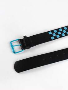 1 pieza Cinturón unisex estilo punk con remaches metálicos, cinturón ajustable para uso casual diario con vaqueros - Azul - Ver 6