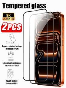 2-Pack 9H 9D Full Screen Tempered Glass Screen Protector, Compatible With IPhone 17 Pro Max. 9H Hardness High-Definition Tempered Glass Screen Protector, Full Screen Tempered Glass Protection, Scratch-Resistant And Durable, Compatible With Apple 17/Air/17 Pro/16 Pro Max/15 Pro Max/14 Pro Max/13/12/11 Pro Max/7/8/SE2/X/Xs/Xr/Xs Max. - Clear - View 34