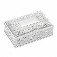 Hipiwe Rectangular Silver Jewelry Box Small Trinket Storage Box Deluxe Treasure Chest Case Earring Ring Necklace Organizer Decorative Keepsake Box Christmas Gift For Women,SmallSize,3.9inchx2.5inchx1.5inch - 3,9 inch x 2,5 inch x 1,5 inch - Xem 9