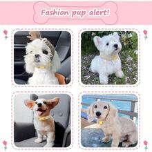 Pink Dog Collar, Adjustable Cotton Dog Collars With Santa Snowman Patterrn, Holiday Dog Collars Small Dogs, Cute Winter Collar Dogs - S - M + Tulip Party - View 4