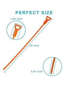 1PC 20 Inch Drain Clog Remover Tool, Drain Auger Hair Cleaning Tool, Hair Catcher Shower Drain Tool For Kitchen, Sink, Bathroom, Sewer Home Bathroom Decor Fall Decor Back To School - 1件-橘色 - 查看 8