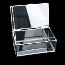 Caja de vidrio vintage con tapa - Caja de exhibición de joyas de vidrio transparente - Caja de recuerdos - Caja decorativa para el hogar para baratijas, anillos, pulseras (Plata, Extra Pequeña), Extra Pequeña, Plata - Plata - Ver 7