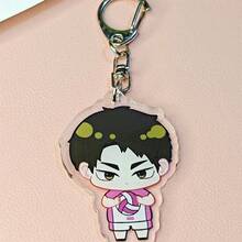 BOOMCOMIC 1个/4个可爱排球人物亚克力钥匙扣 - 日向翔阳、影山飞雄、月岛萤、山口忠，男女通用背包挂件，适用于背包、钥匙、汽车装饰、粉丝礼物，Y2K时尚，耐用轻便，色彩鲜艳，双面印刷，高清材质，创意配饰 - 彩色 - 查看 6