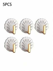 1pc/2pcs/3pcs/4pcs/5pcs/8pcs/10pcs/20pcs轻奢贝壳镀金挂钩，无需钻孔安装厨房浴室防水挂钩，高承重多功能粘钩返校 - 彩色 - 查看 20
