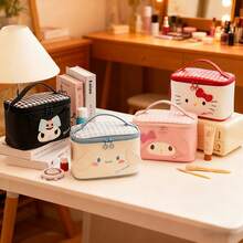 1个时尚简约可爱卡通化妆包，大容量高品质化妆盒，旅行便携 - 彩色 - 查看 10