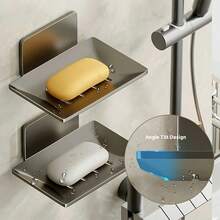 Drill-Free Wall Mounted Soap Holder - Waterproof Drainage Soap Dish For Bathroom - Multicolor - View 8