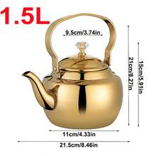 Large Capacity Stainless Steel Teapot With Heat-Resistant Handle, Suitable For Home And Cafe Use, Can Hold Coffee, Hot Water, Fruit Tea, Etc. - Multicolor - View 12