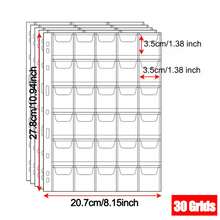 10 Pcs High-Transparency Coin Loose-Leaf Sheets With 30 Compartments. These Are Available Inner Pages Suitable For Banknote And Coin Loose-Leaf Albums. They Are Single-Sided High-Transparency Coin Album Pages.