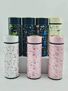 1 Piece, 350ml Insulated Cup, Cartoon-Print Stainless Steel Mug, Suitable For Daily Study And Office Use, An All-Season Gift. - Multicolor - View 3