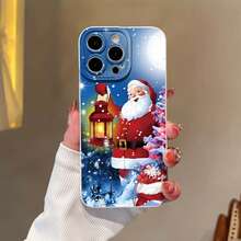 Nueva Funda de Teléfono con Diseño de Santa Claus Divertido y Elegante - Adecuada para iPhone 16e/7/8/XR/XS/X/11/12/13/14/15/Pro Max/Plus, Funda de Teléfono a Prueba de Golpes con Protección Completa y Estampado, Recubrimiento UV.Regalo perfecto para novio o novia - Blanco - Ver 1
