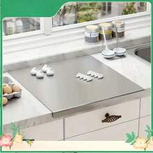 3件套双面砧板 - 保持原味，抗菌，防霉，大号切菜板，揉面板，加厚砧板，水果板，擀面杖板，不锈钢砧板，厨房用具，切菜板，独立日 - 銀色 - 查看 10