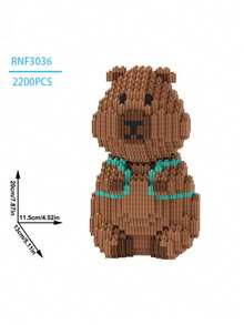 1pc Giant Capybara Building Blocks - Challenging Animal Series Construction Set, Creative Model Kit, ABS Puzzle Bricks Craft, Ideal For Halloween/Thanksgiving/Mother's Day/Christmas Gifts - Color - View 11