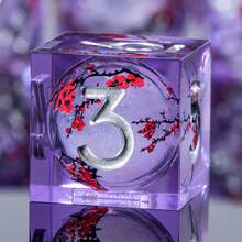 Juego de 7 dados de resina D&D con decoración de trébol y núcleo líquido - Chispeante galaxia con bordes afilados, adecuado para juegos de rol, regalo ideal de cumpleaños o Navidad para adolescentes de 14+ años - Morado - Ver 2