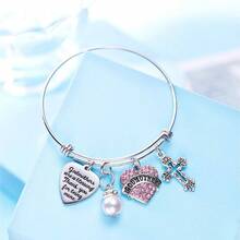 LParkin Pulsera de madrina Godmothers are a Blessing Thank You Being Mine pulsera de acero inoxidable para regalo de madrina, 8 5 inch, Metal - inicial - Ver 3