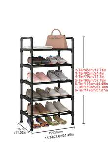 3-Tier Stackable Small Shoe Rack, Entryway, Hallway And Closet Space Saving Shoe Shelf Storage And Organization - Black - View 10