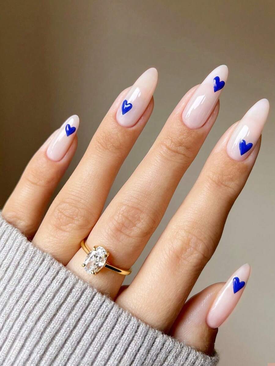 24pcs Christmas Red Nail Stickers Set, Medium-Long Rectangle False Nails, 3D Red Sweater Pattern, Christmas Reindeer & Snowflake Design, Glossy Fake Nails, Suitable For Women & Girls - Multicolor - View 1