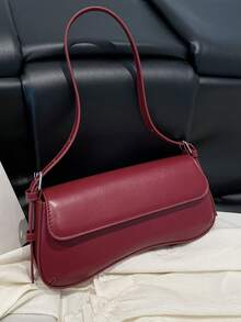 1个时尚休闲百搭高品质翻盖单肩包，适合外出 - 紅色 - 查看 6