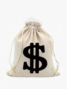 4pcs Canvas Money Bags With Dollar Sign - Perfect For Halloween, Cosplay & Party Favors, Costume, Prop/1PC