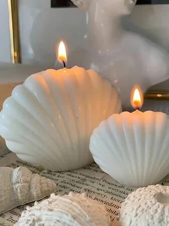 4pcs/Set, 3pcs, 2pcs/Set, 1pc (Large/Small) Pearl Shell Shaped Scented Candles, Candle Centerpieces, Home Decor Candles, Cute Candles, Wedding Season Gifts For Women, Valentine's Day Surprise Gifts, Desk & Room Decorations, Souvenirs & Small Gifts, Birthday Decorations, Aromatherapy Candles, Graduation Party, Valentine's Day Gifts, Wedding Decorations, Wedding Favors