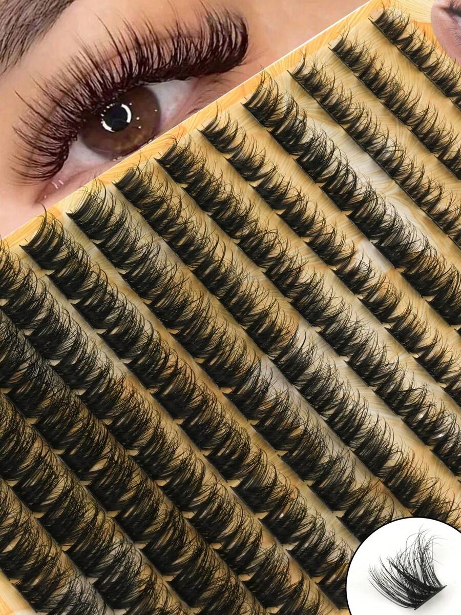 156-Pile Cluster False Eyelashes, 10-16mm Fine Individual Cluster False Eyelashes, Natural-Looking False Eyelashes, D-Shaped Curled And Fluffy Cluster False Eyelashes, DIY Eyelash Extension False Eyelash Clusters. Suitable For Travel, Daily Wear, Beginners, Single Lashes, Increasing Lash Volume, Long-Lasting Lash Extension, Thick And Natural-Looking Imitation Lashes. False Eyelash Clusters, Single Cluster False Eyelashes, False Eyelashes, Realistic False Eyelashes. - D - 查看 1