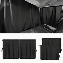 Car Privacy Curtains Set Car Air Conditioning Divider Curtain For Front And Rear Seats & Side Windows UV Protection Sun Shade Isolation Privacy Curtain Car Divider Curtain - Black - View 9