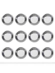 12 Pcs Stainless Steel Paint Palette Set, Round Paint Mixing Palette Trays With Easy-Pour Spout & Lightweight Design - Artist-Grade Watercolor Palettes For Acrylic, Oil Paints, Ideal For Artists & Hobbyists, Paint Palette Tray, Artistic Supplies, Sleek Metallic Finish, Smooth Surface, Metal Art Supplies, Ideal For Watercolors - Multicolor - View 15