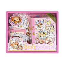 小猫图案文具礼盒套装，生日/友情礼物，包含笔记本、贴纸、钢笔，适合学生，ins风。 - 彩色 - 查看 6