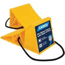 Camco 44432 Calzo para Rueda sin Cuerda, Wheel Chock, 1 Paquete(Con diseño de cuerda Paquete con 2) - Multicolor - Ver 2