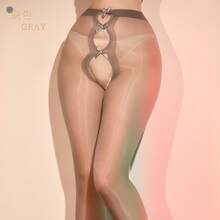 Silky And Shiny Thin Crotch Stockings, Non-Slip Horse Oil Stockings, Attractive Black Stockings Erotic Goods Erotic Cosplay Erotic Valentine's Sexy Cosplay Cosplay Erotic - 灰色 - 查看 3